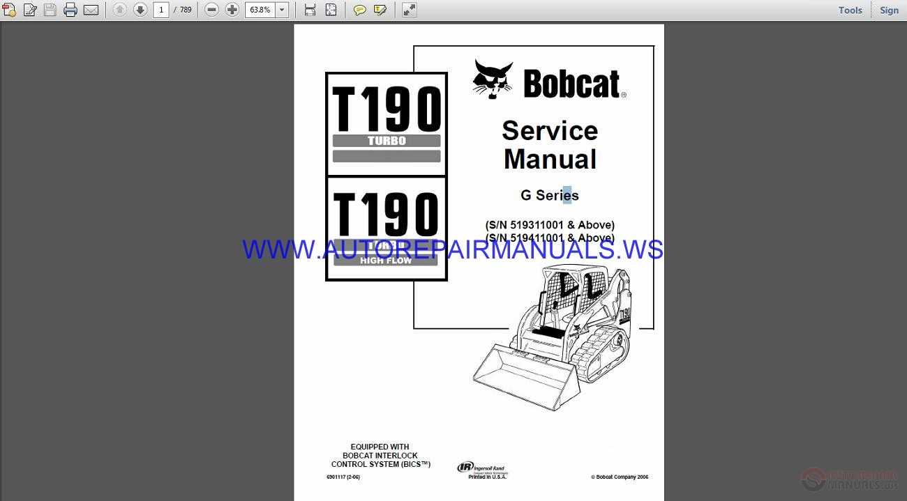 bobcat t190 repair manual