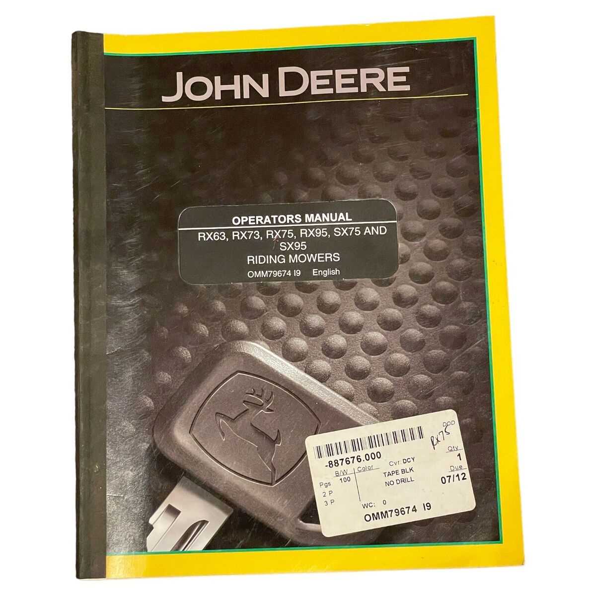 john deere rx75 repair manual