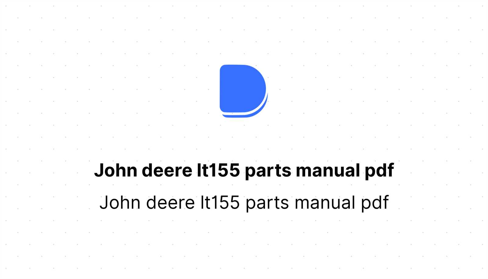 john deere lt155 repair manual