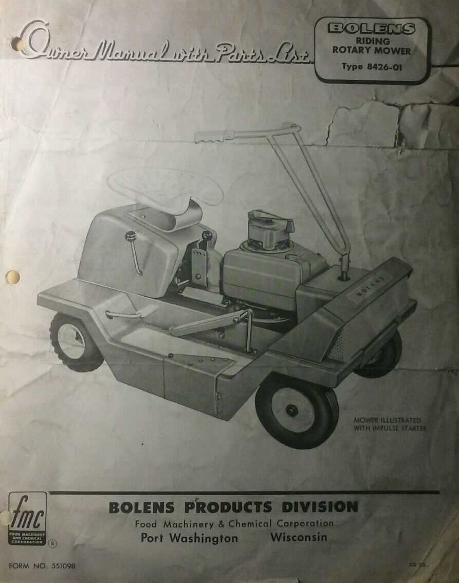 bolens riding lawn mower repair manual