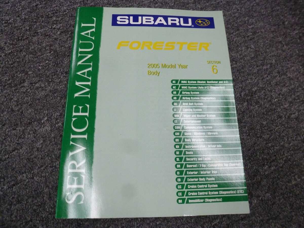 2005 subaru forester repair manual