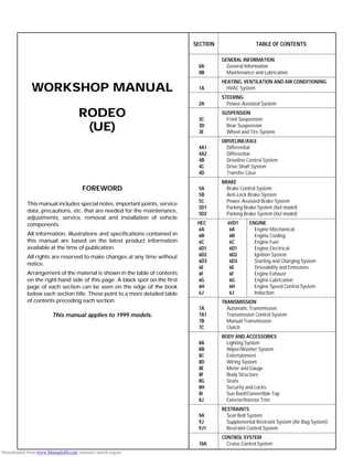 2000 isuzu rodeo repair manual