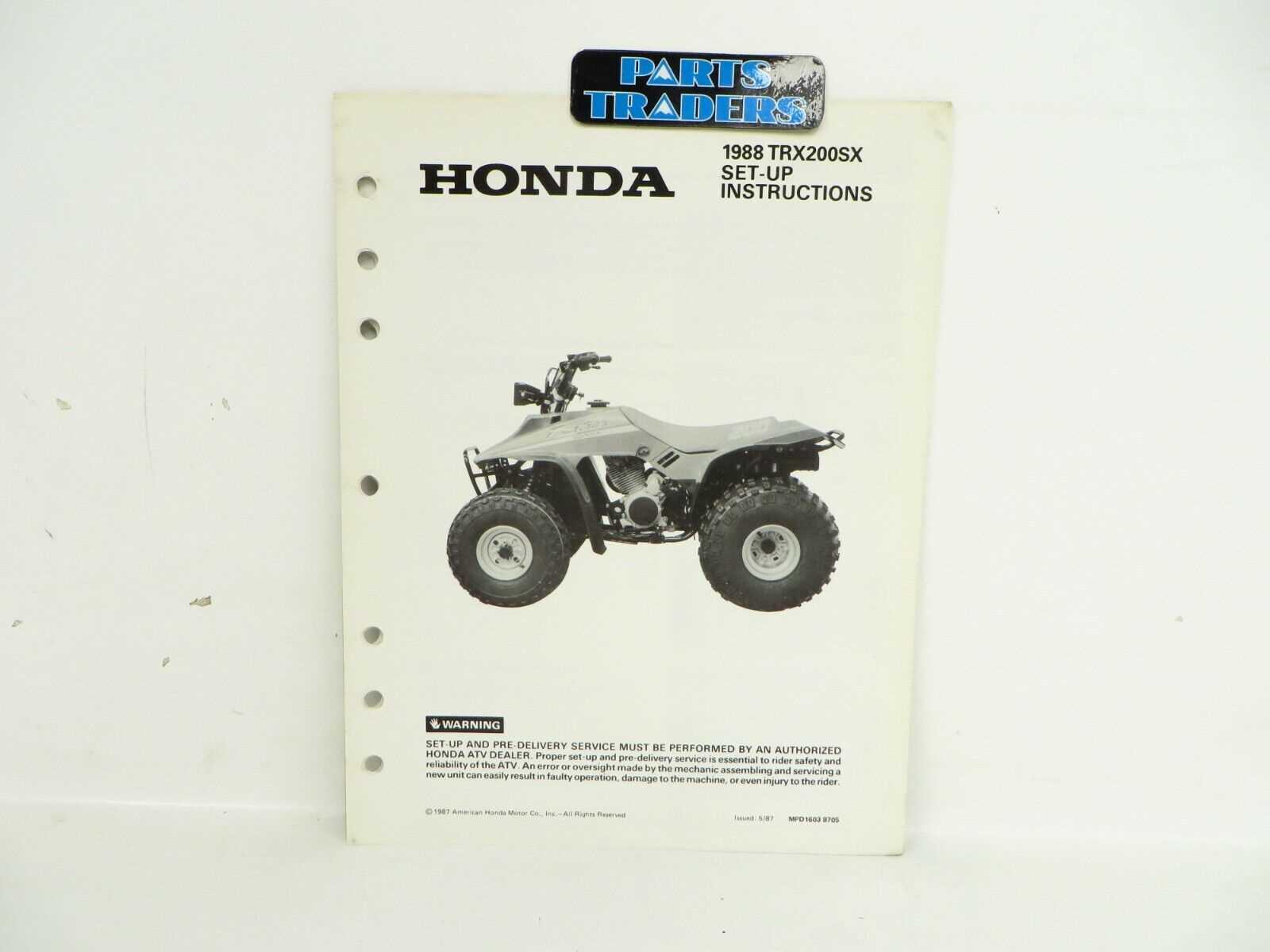 1986 honda trx200sx repair manual