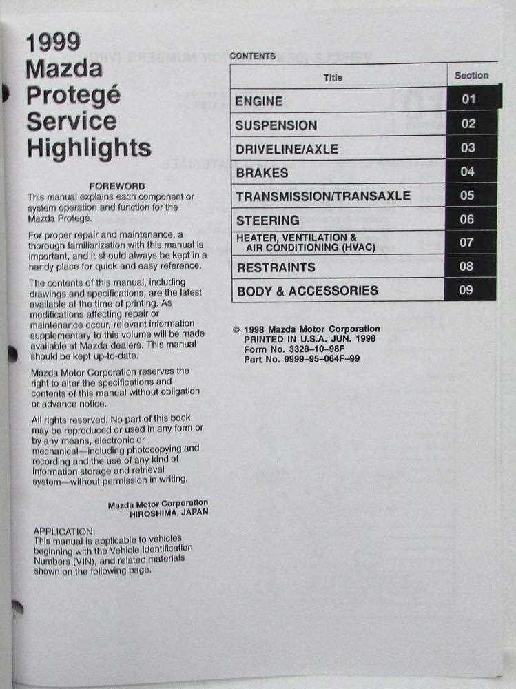 1999 mazda 626 repair manual