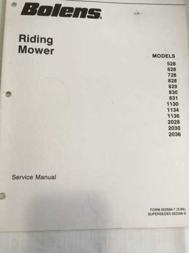 bolens riding lawn mower repair manual