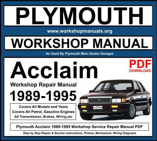 plymouth breeze repair manual