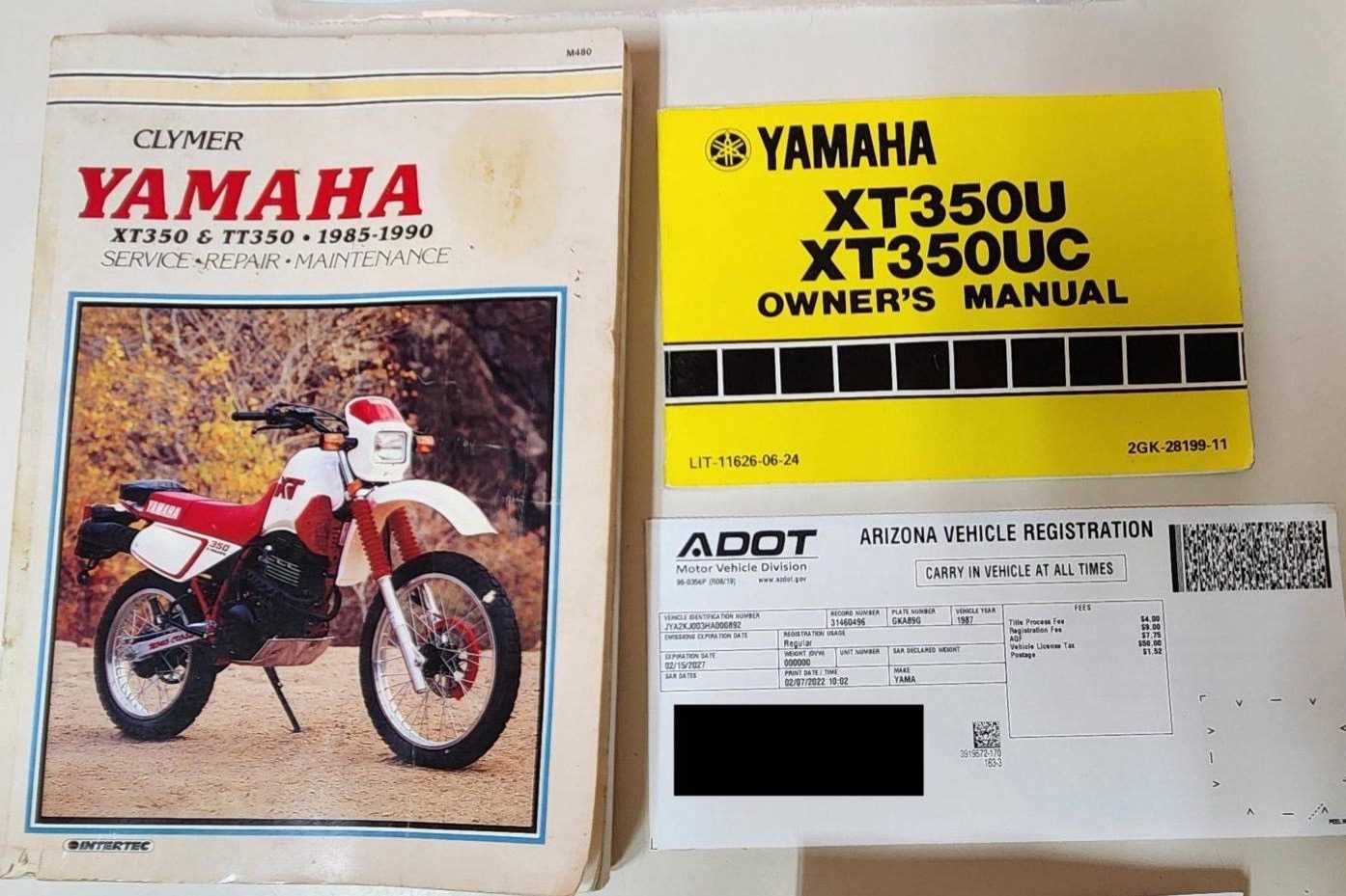 yamaha xt350 repair manual