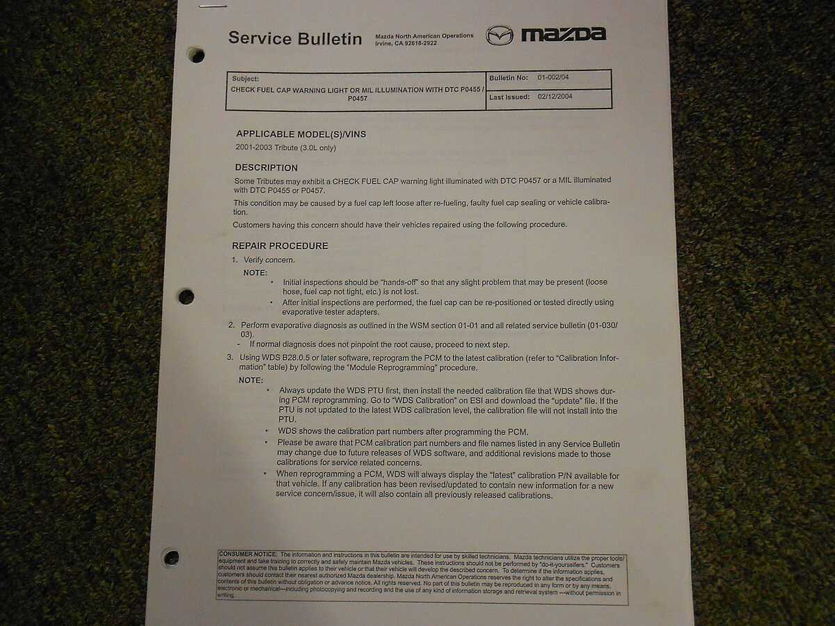 mazda tribute 2003 repair manual