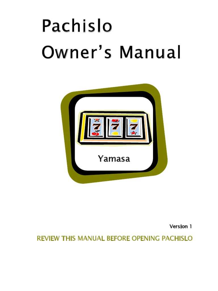 pachislo slot machine repair manual