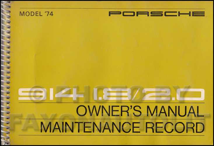 porsche 914 repair manual