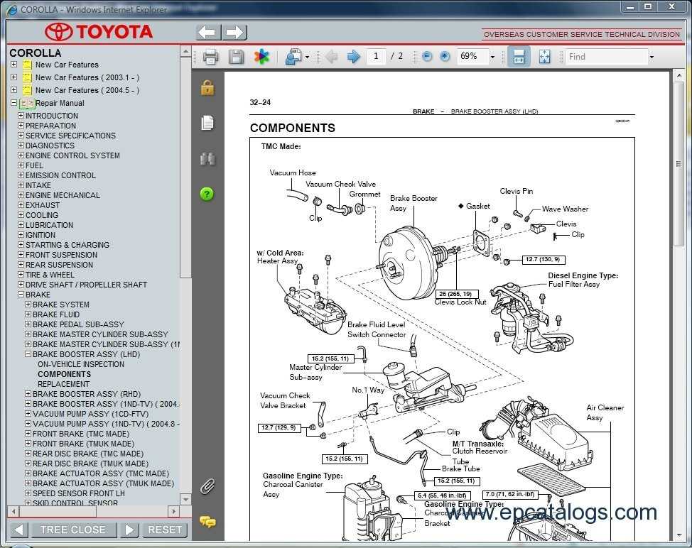 toyota corolla service repair manual