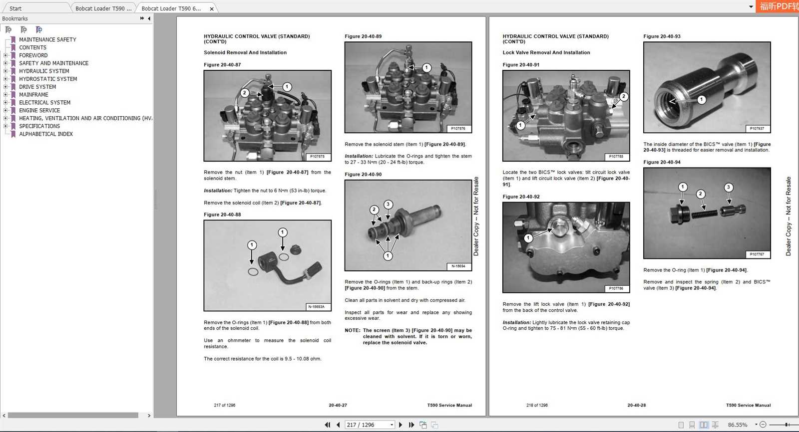 bobcat t590 repair manual