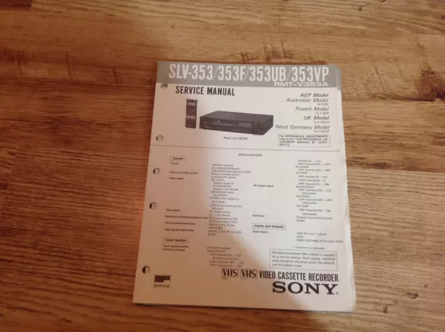 sony vcr repair manual