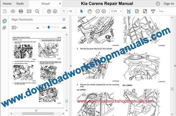 kia carens repair manual