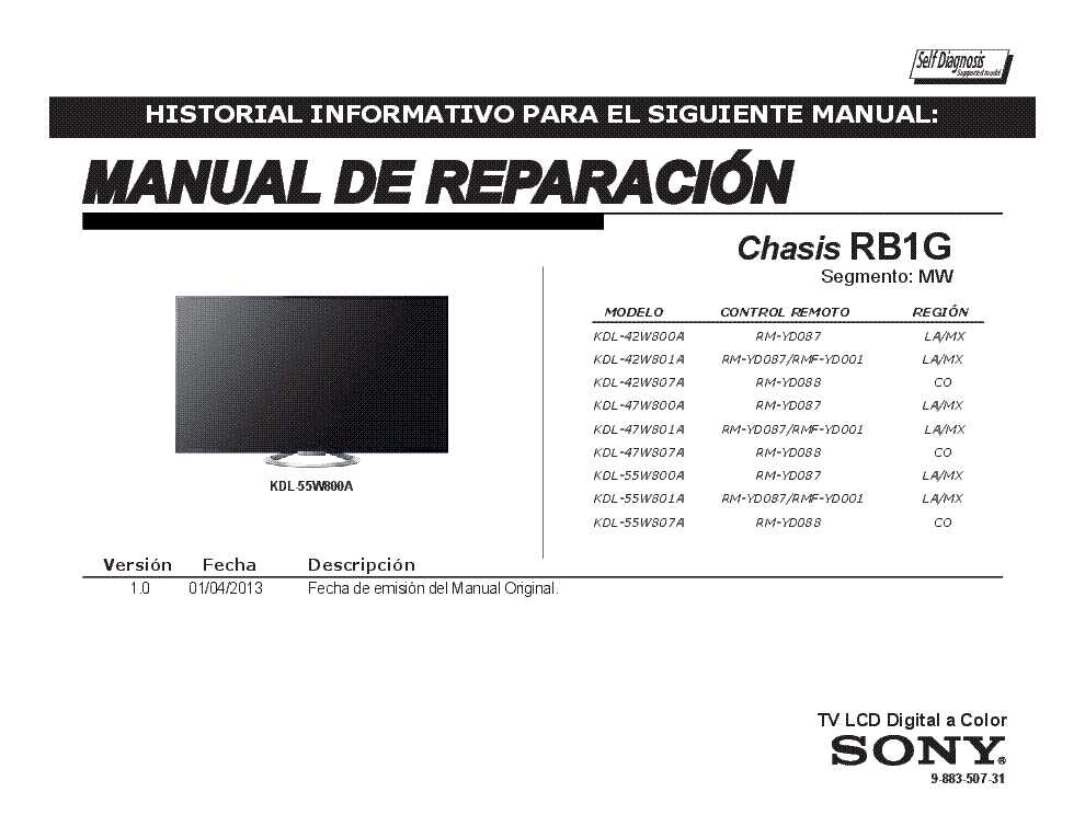 sony television repair manuals