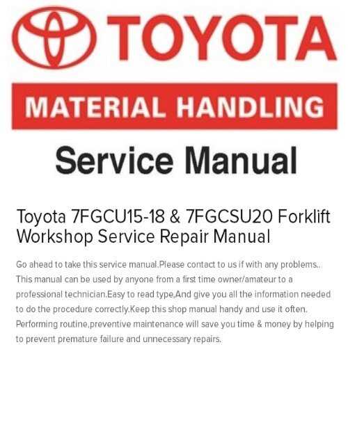 toyota forklift repair manual