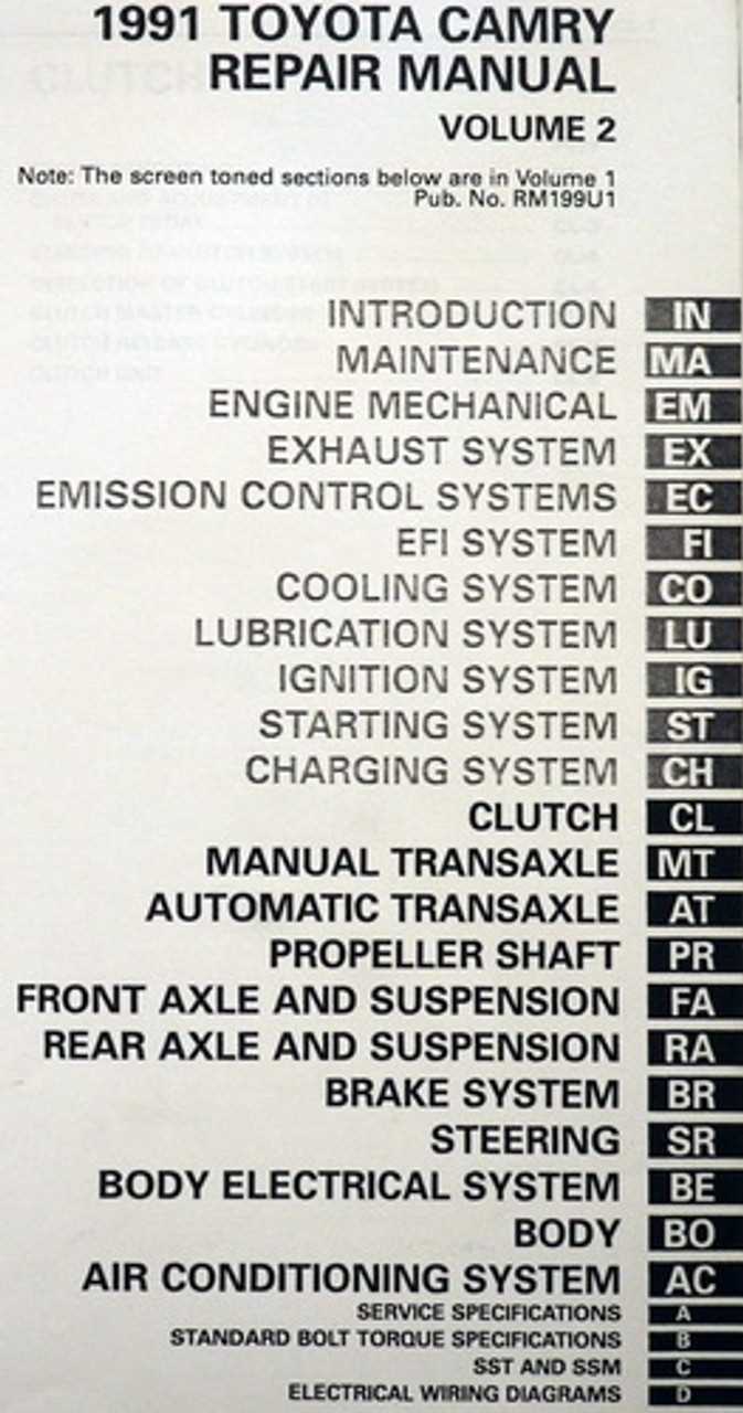 toyota camry factory repair manual