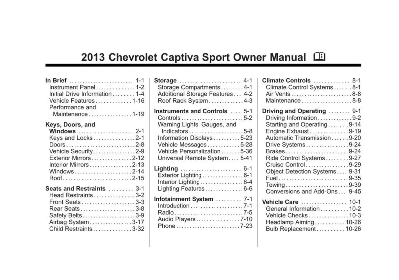 2013 chevy captiva repair manual